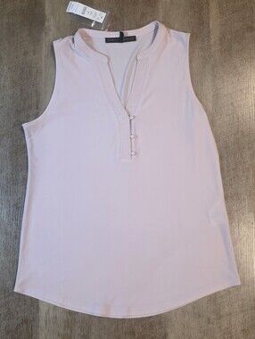 White House Black Market Light Pink Notch-Neck Sleeveless Tank. Size S. NWT!